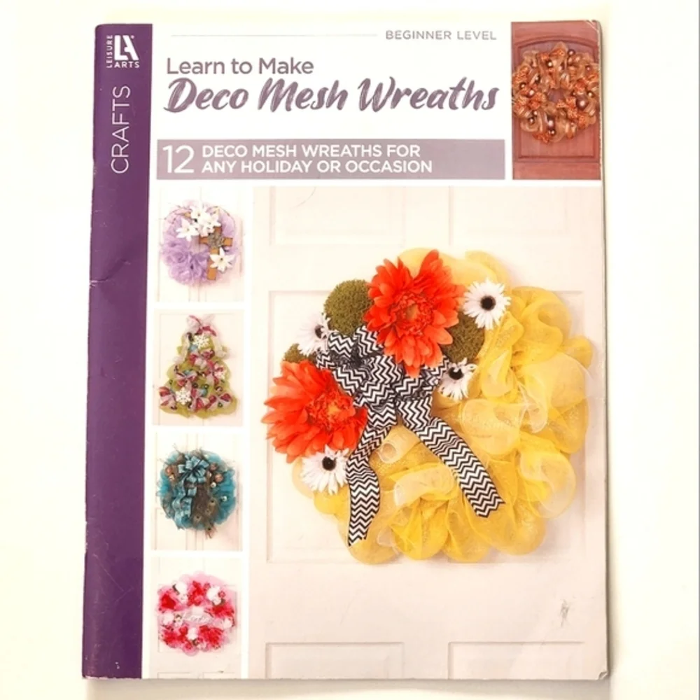 Leisure Arts Learn to Make Deco Mesh Wreaths, Deco Mesh Beginner Friendly 2Books